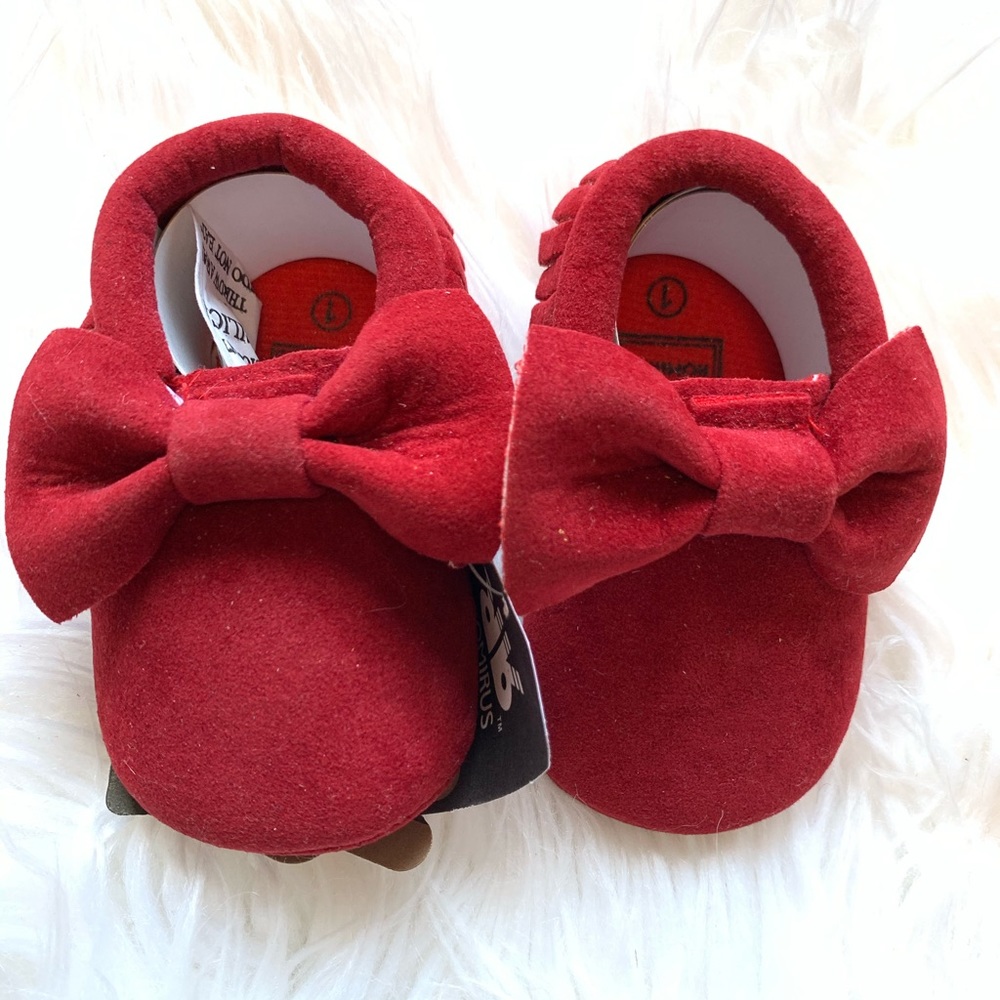 Red baby moccasins